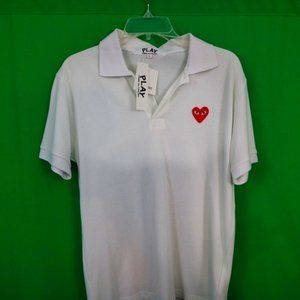 Comme Des Garçons White Polo LARGE